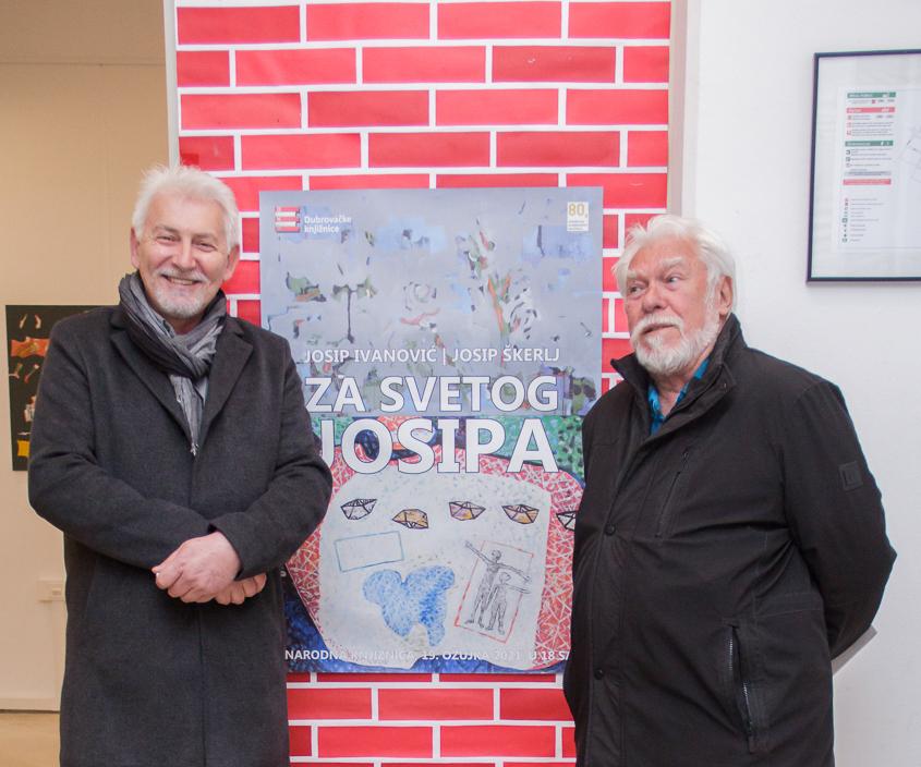 Josip Ivanović i Josip Škerlj na izložbi u ožujku 2021. Foto: Vedran Levi/Dubrovačke knjižnice